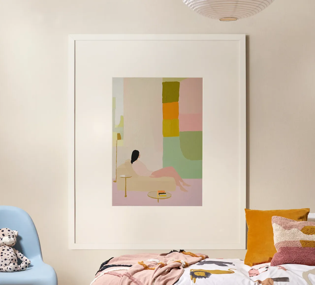 Minimalist Daydream | Abstract Block Color Impasto Figure hahnemühle by dawnthesea