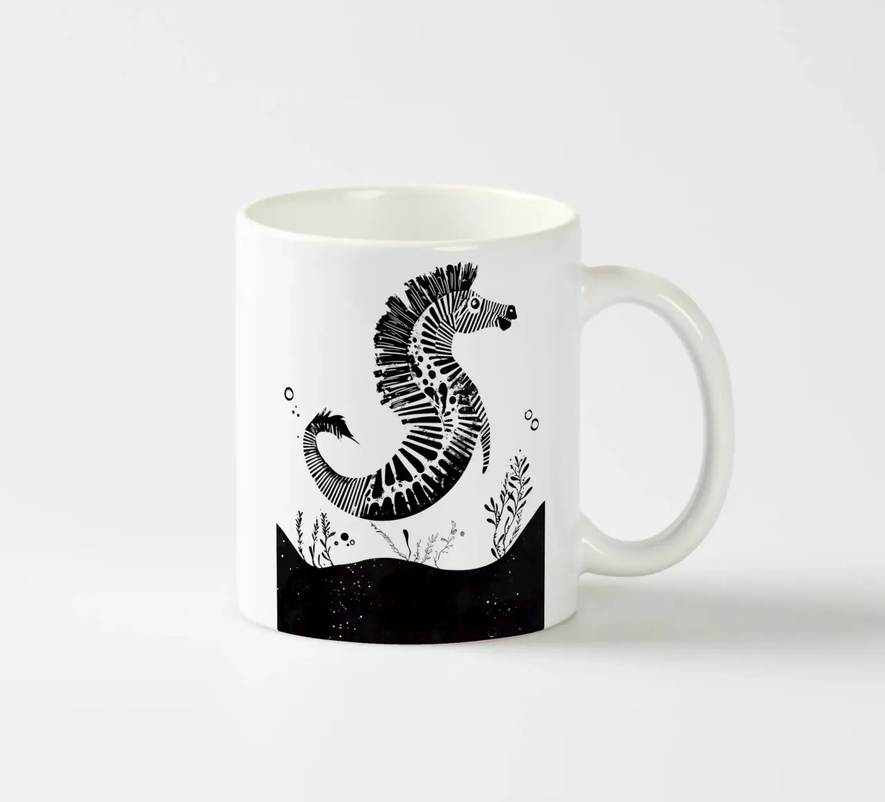 Decoratieve zebra in zwart en wit keramische mok van Autofocus