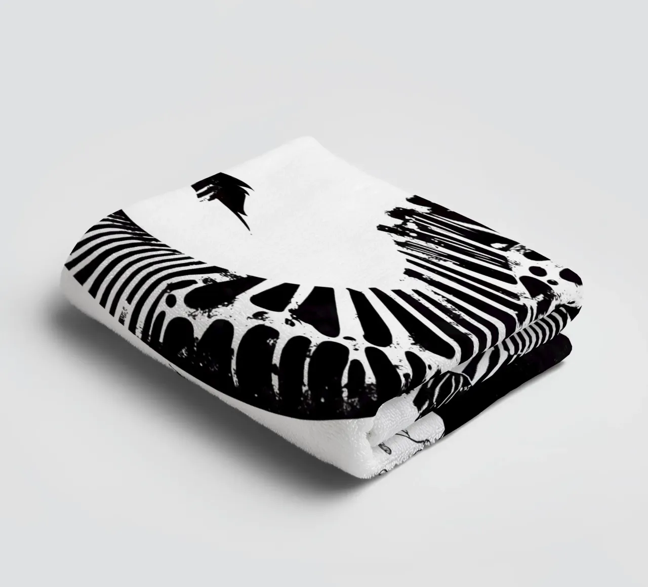 Decoratieve zebra in zwart en wit badhanddoek van Autofocus