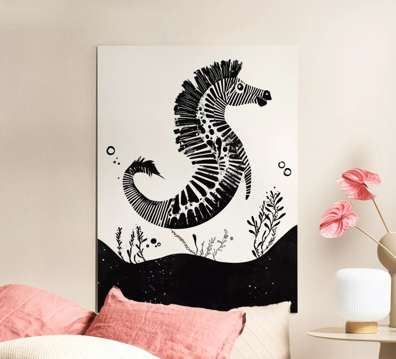 Decorative sea zebra in black and white poster by Autofocus
