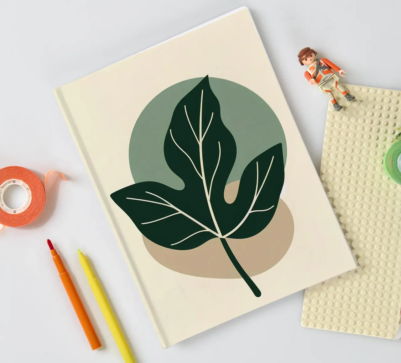 Minimalist illustration of a single fiddle leaf fig notebook by Bloom And Brush