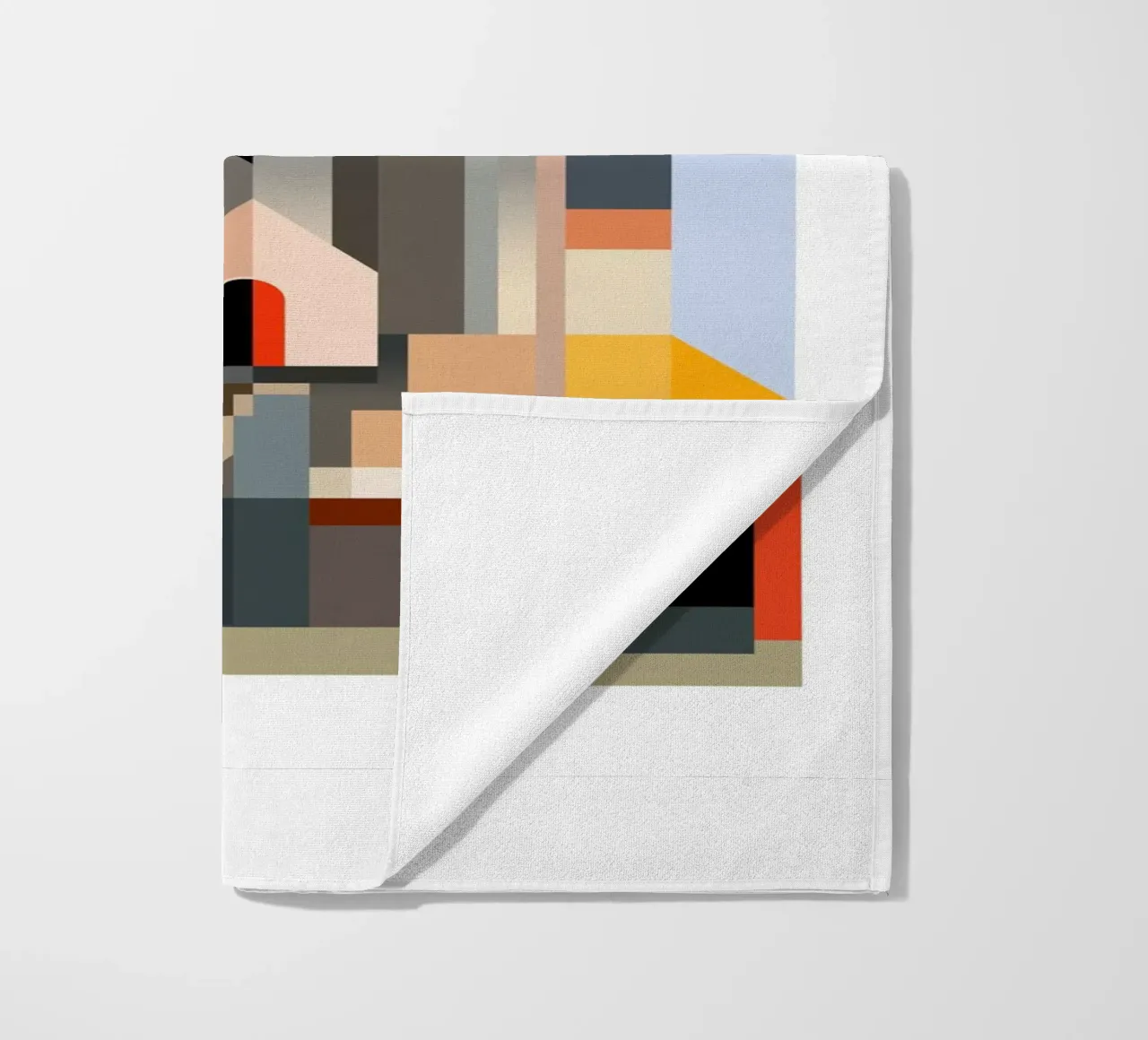 Kubistische gebouwen strandhanddoek van ThorBrush