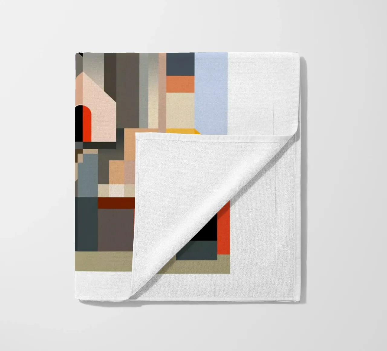 Kubistische gebouwen strandhanddoek van ThorBrush