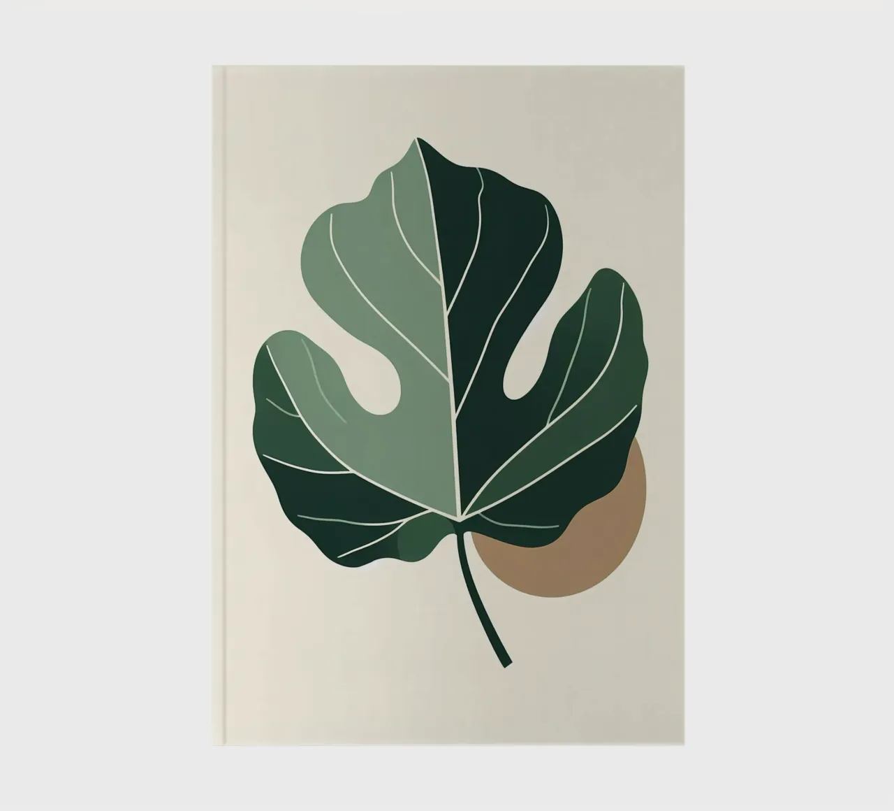Minimalist illustration of a single fiddle leaf fig notebook by Bloom And Brush