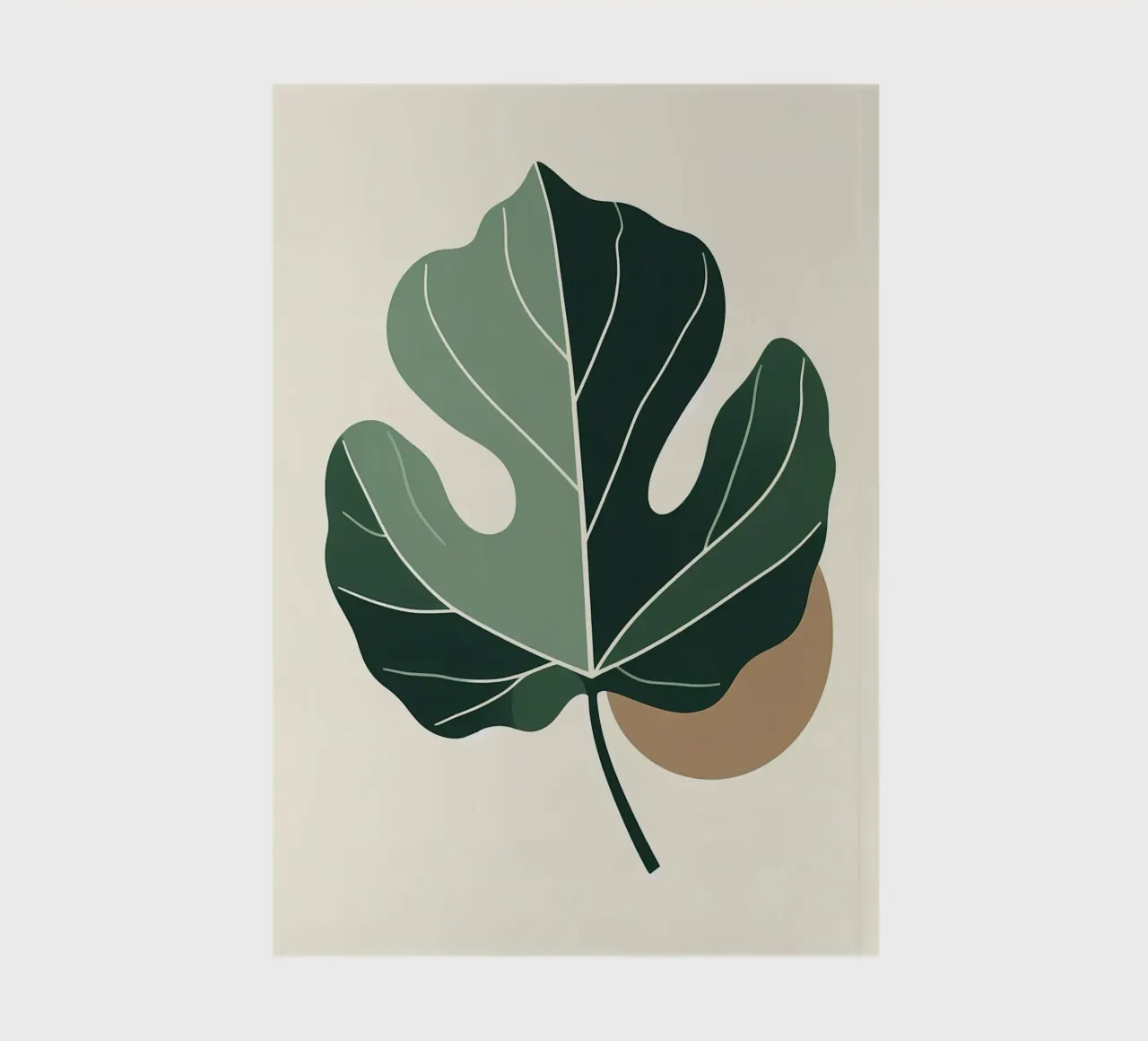 Minimalist illustration of a single fiddle leaf fig notebook by Bloom And Brush
