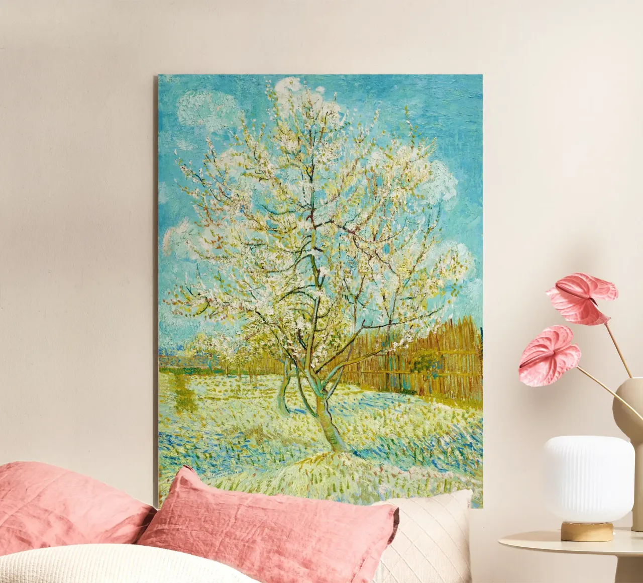 Vincent van Gogh’s The Pink Peach Tree alluminio dibond da Classic Art Prints