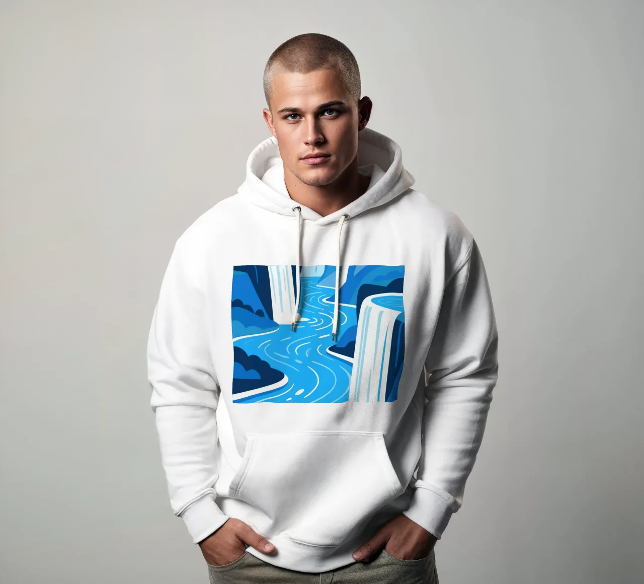 Cascata blu felpa con cappuccio da knowledge