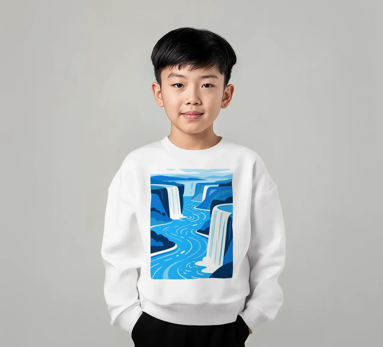 Cascata blu felpa bambino da knowledge