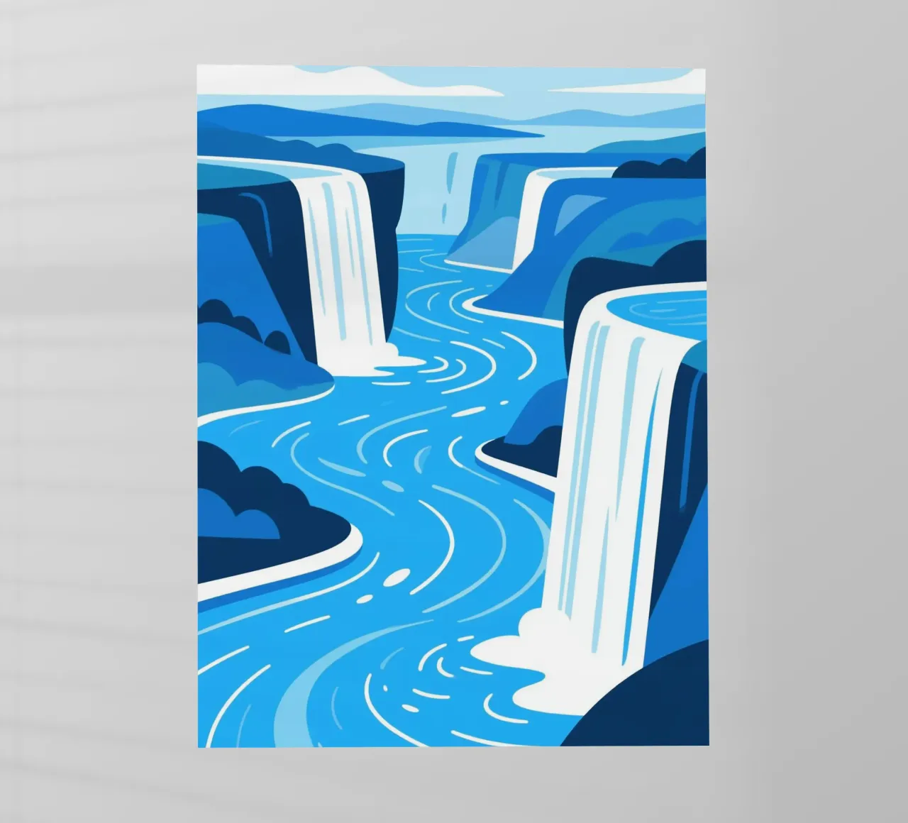 Cascata blu pellicola backlit da knowledge