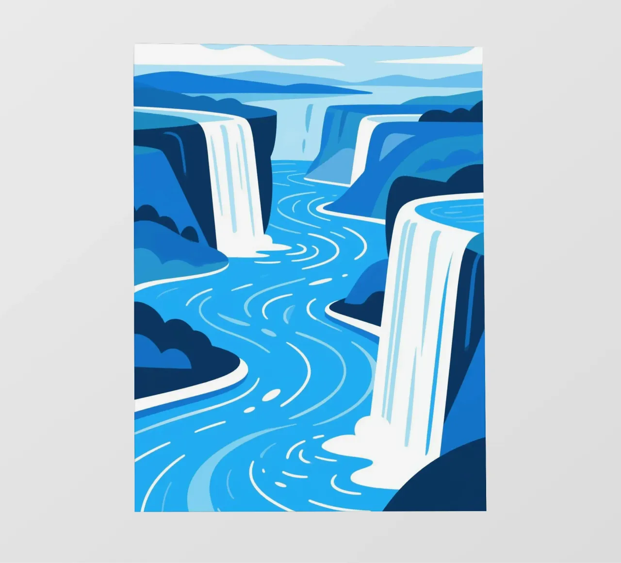 Cascata blu pellicola backlit da knowledge