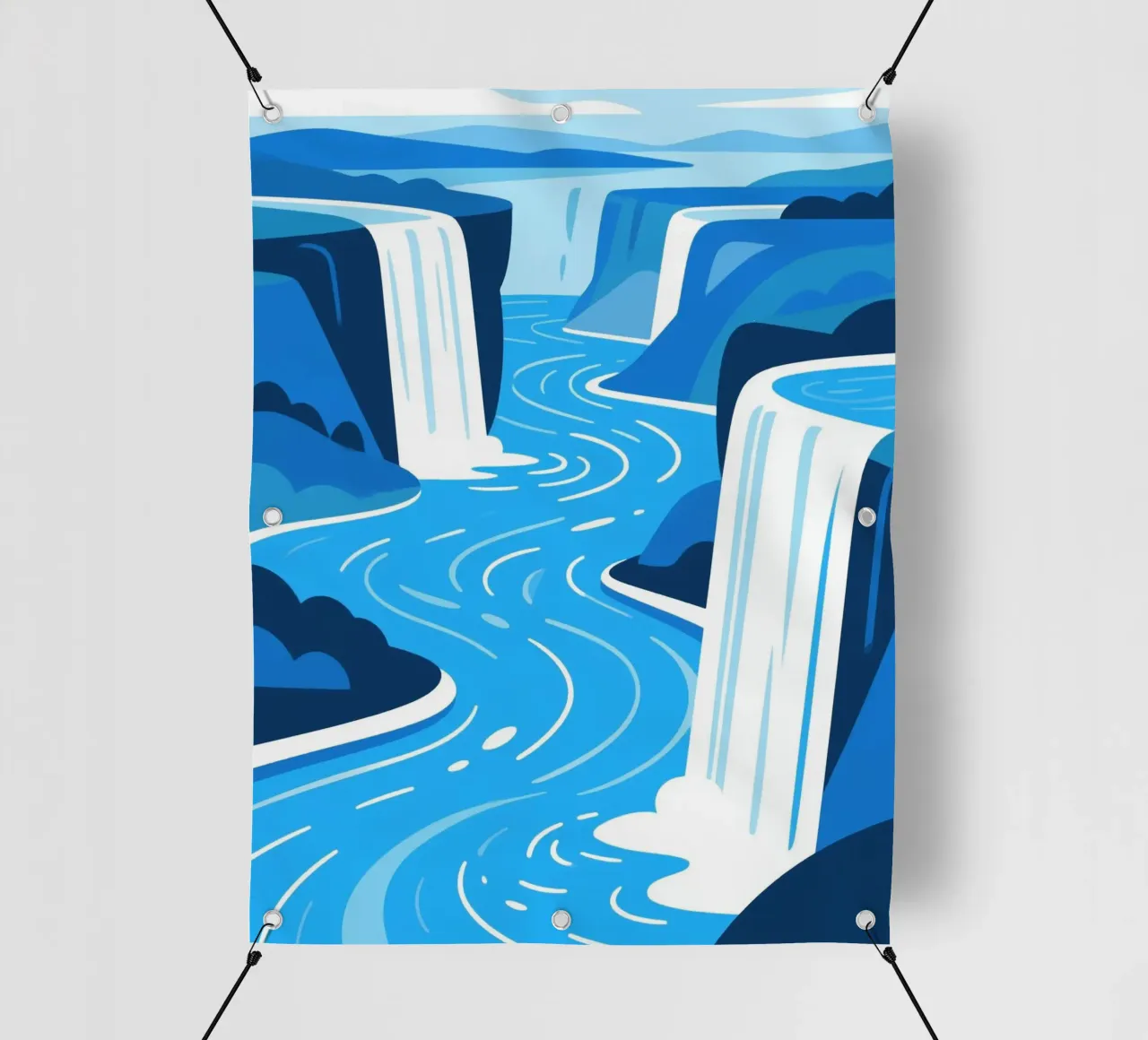 Cascata blu telo in pvc da knowledge
