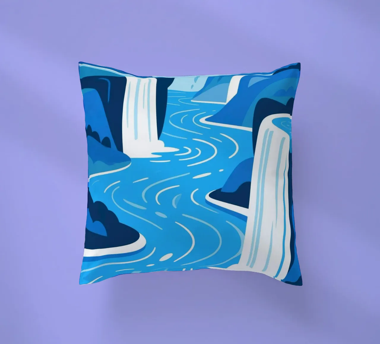 Cascata blu cuscino da knowledge