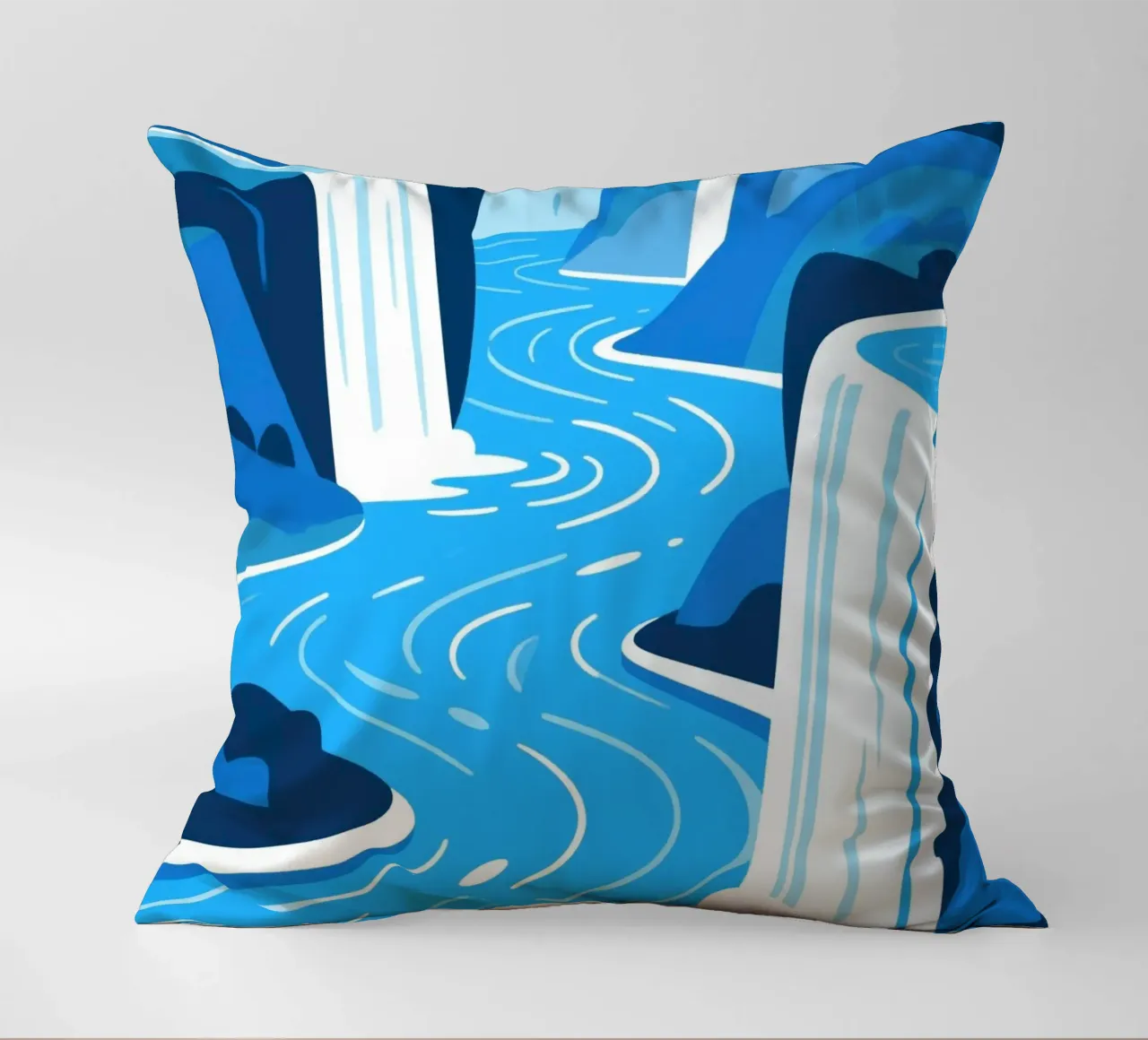Cascata blu cuscino da knowledge
