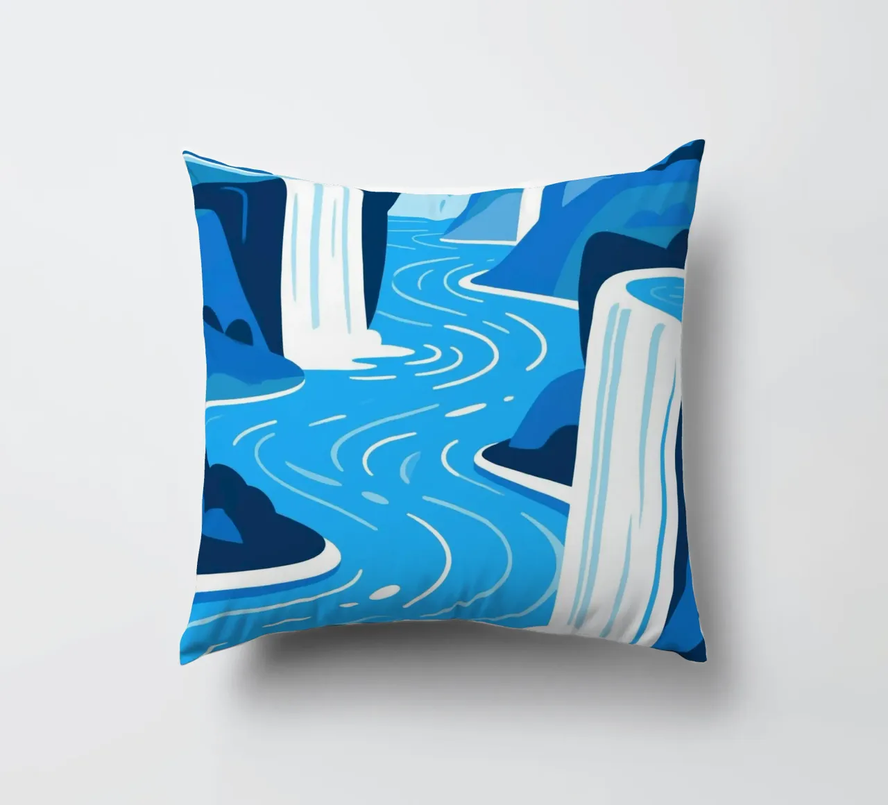 Cascata blu cuscino da knowledge