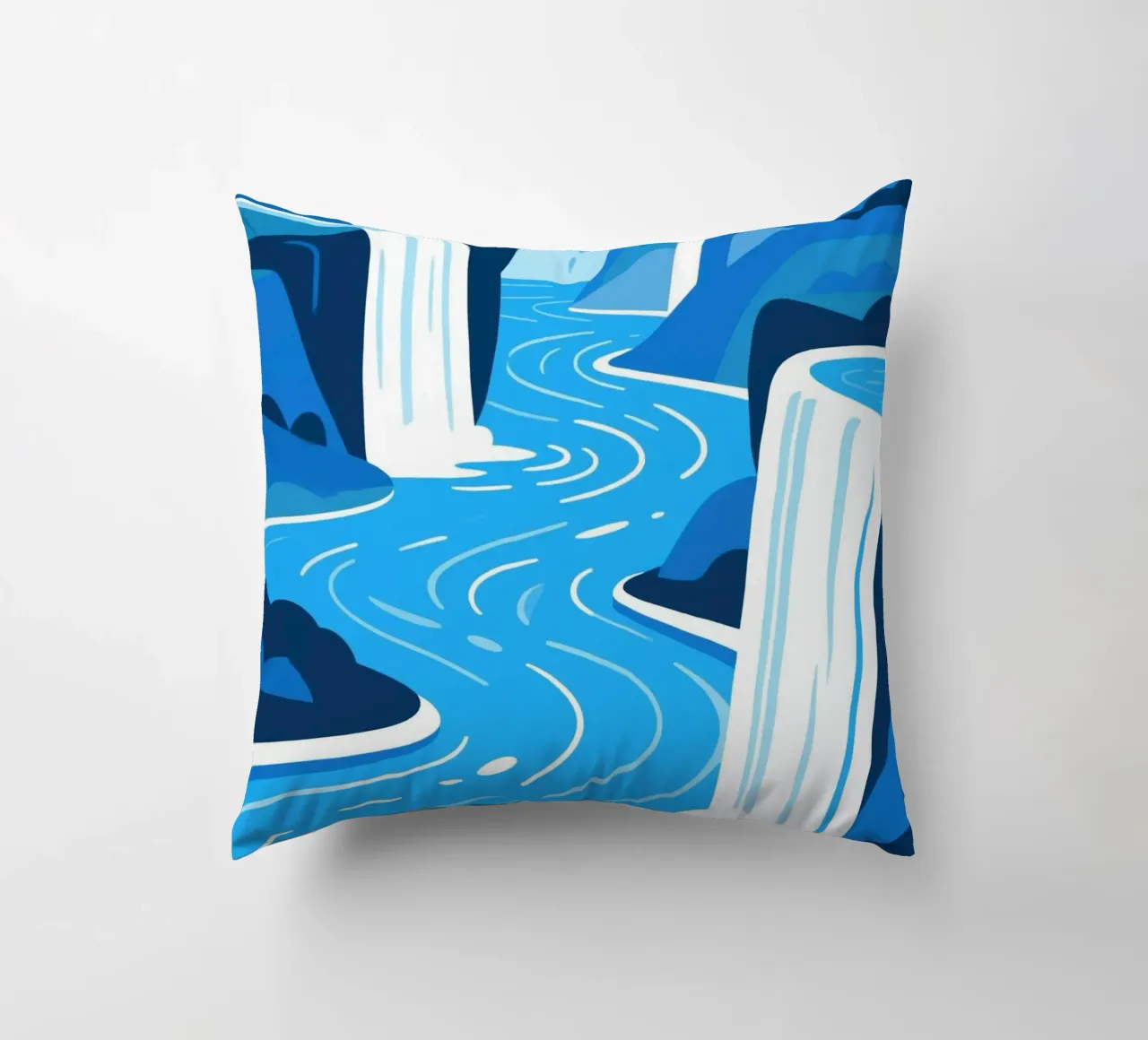 Cascata blu cuscino da knowledge