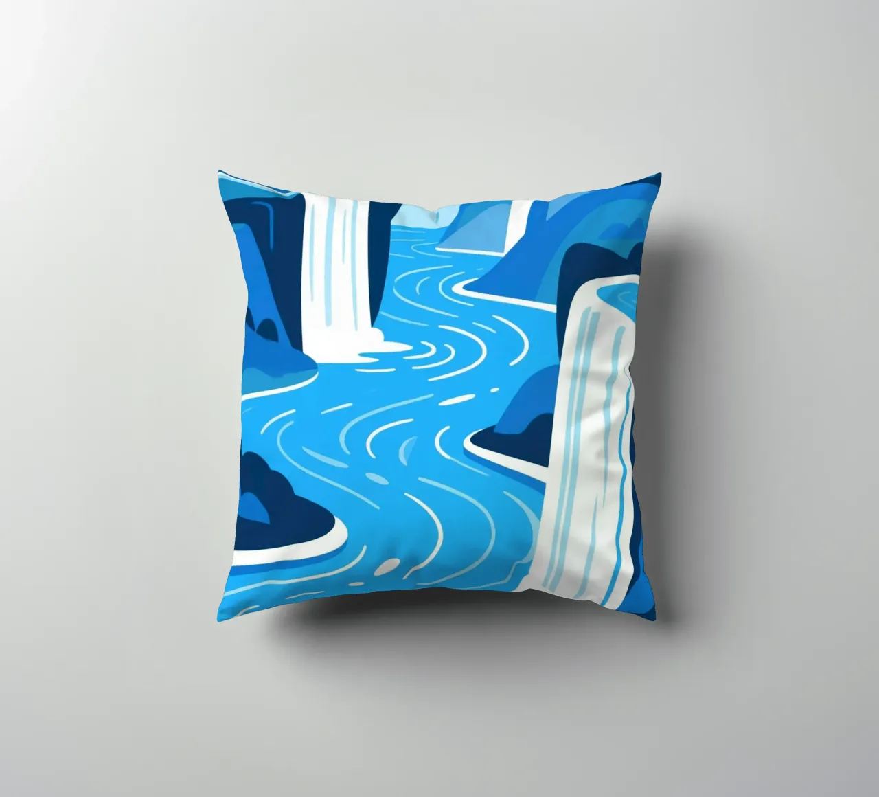 Cascata blu cuscino da knowledge