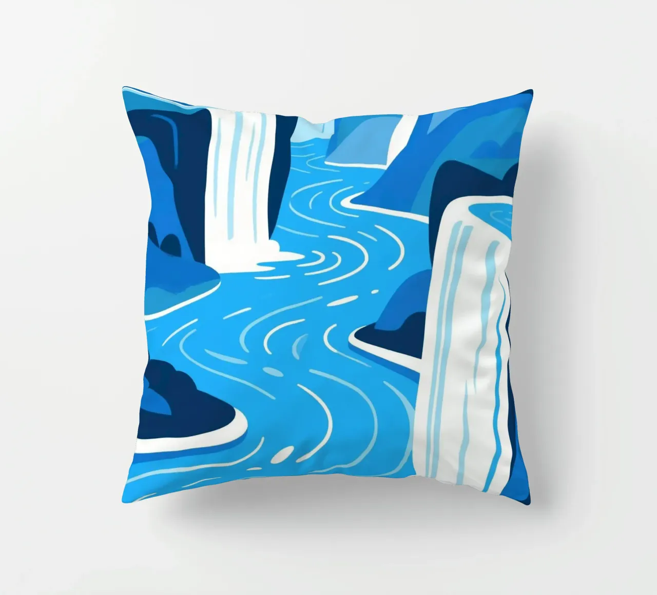 Cascata blu cuscino da knowledge