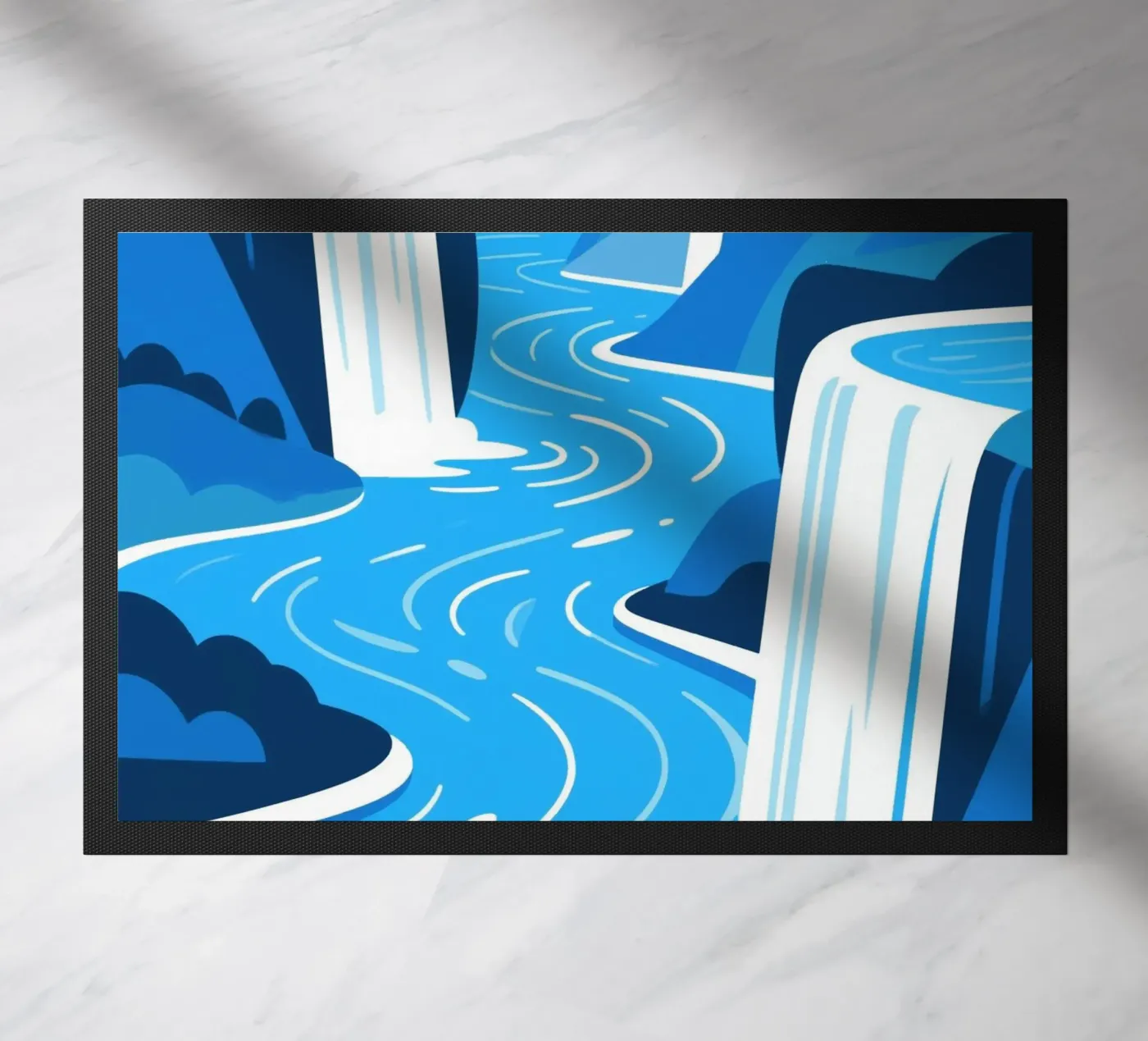 Blue Waterfall doormat by knowledge