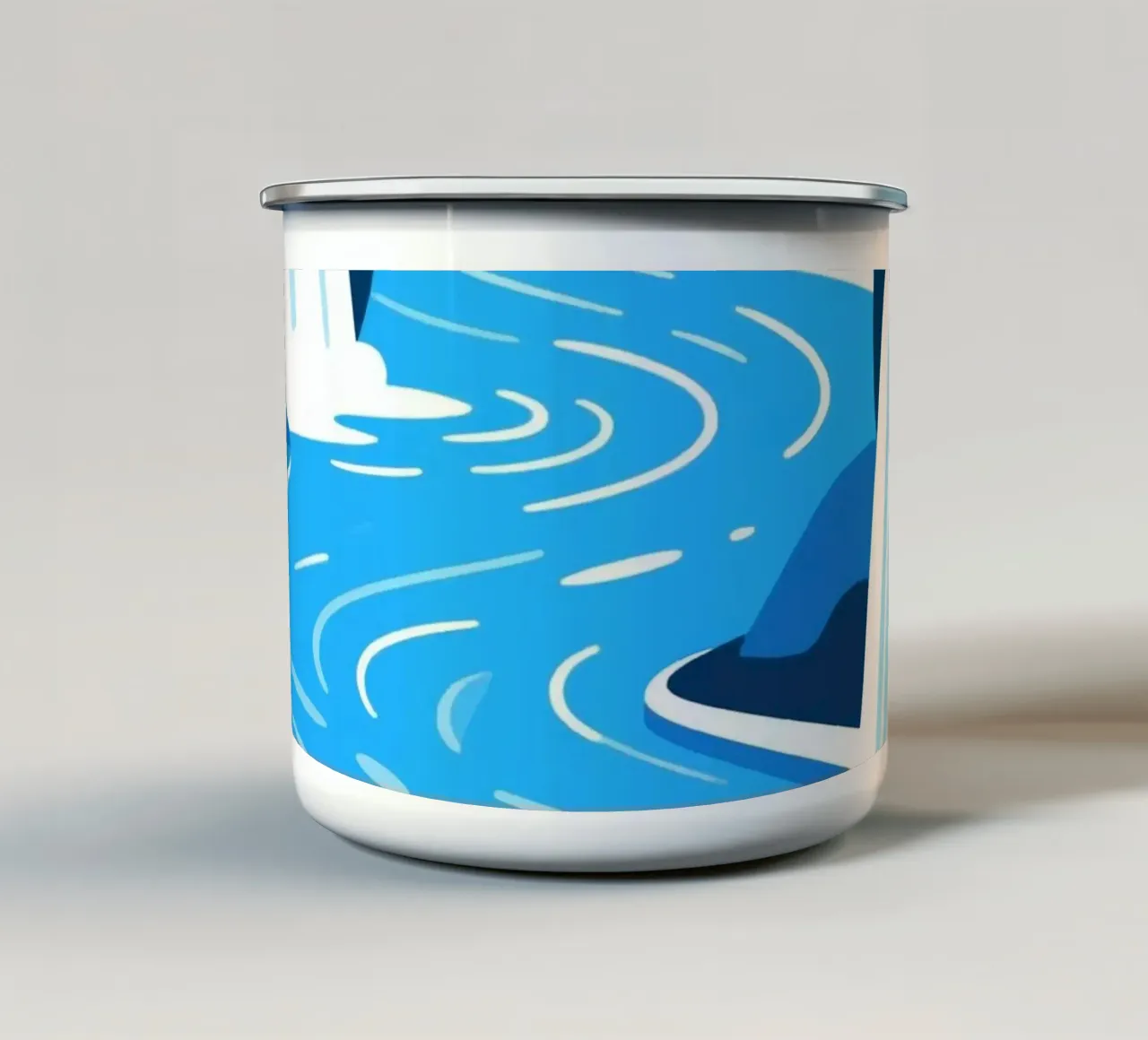Cascata blu tazza in smalto da knowledge