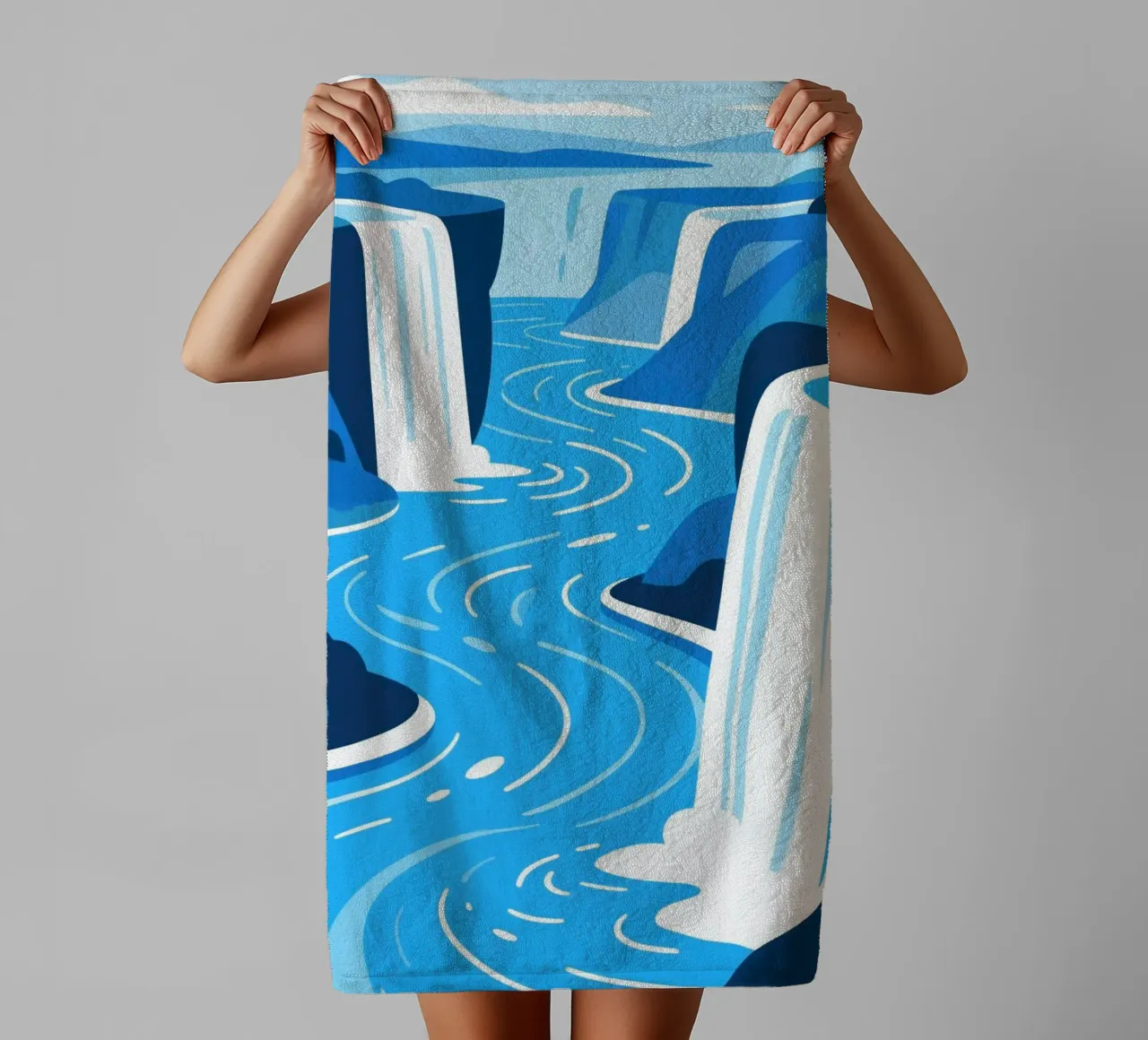 Cascata blu asciugamano da bagno da knowledge