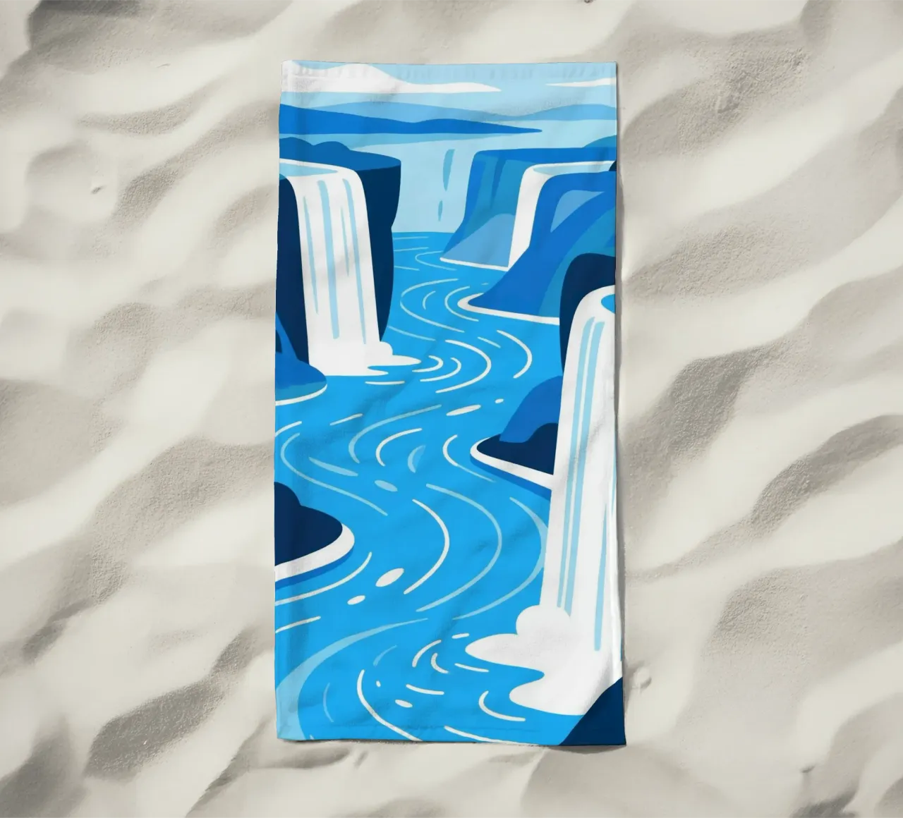 Cascata blu telo mare da knowledge