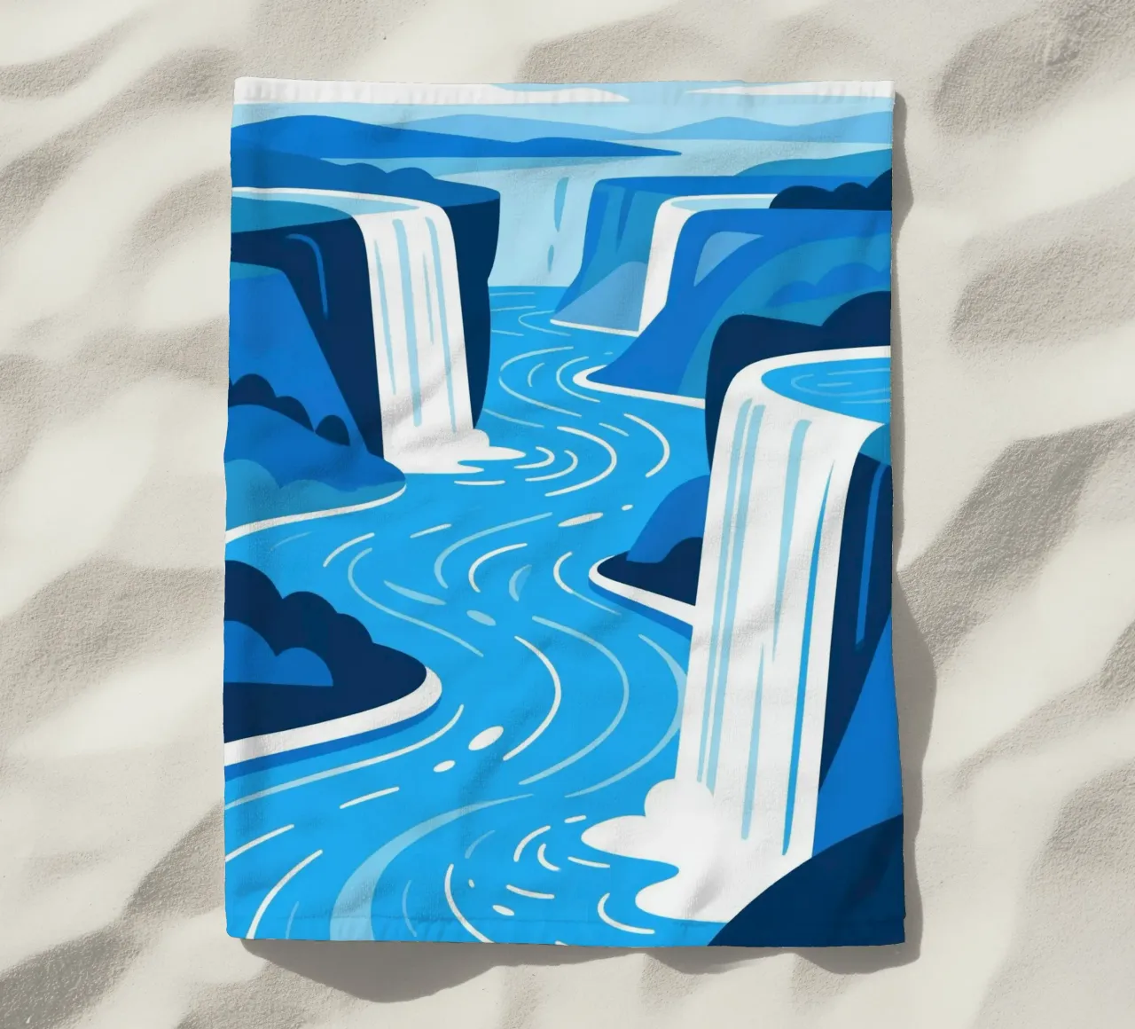 Cascata blu telo mare da knowledge