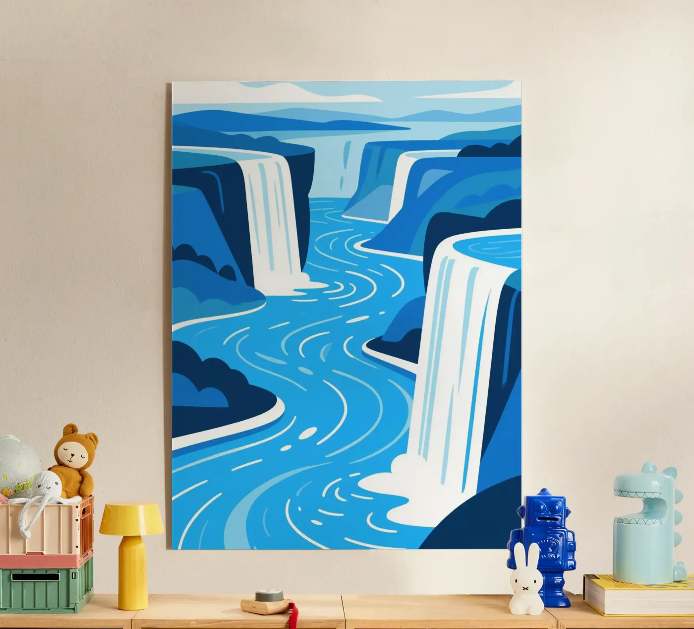 Cascata blu plexiglass da knowledge