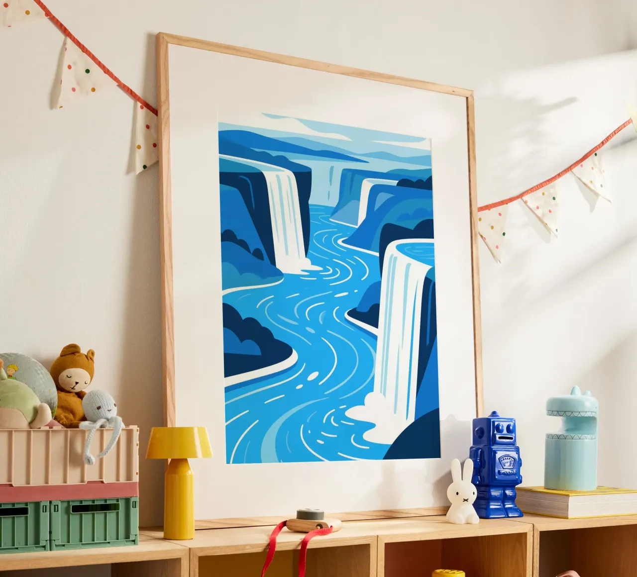 Cascata blu poster da knowledge