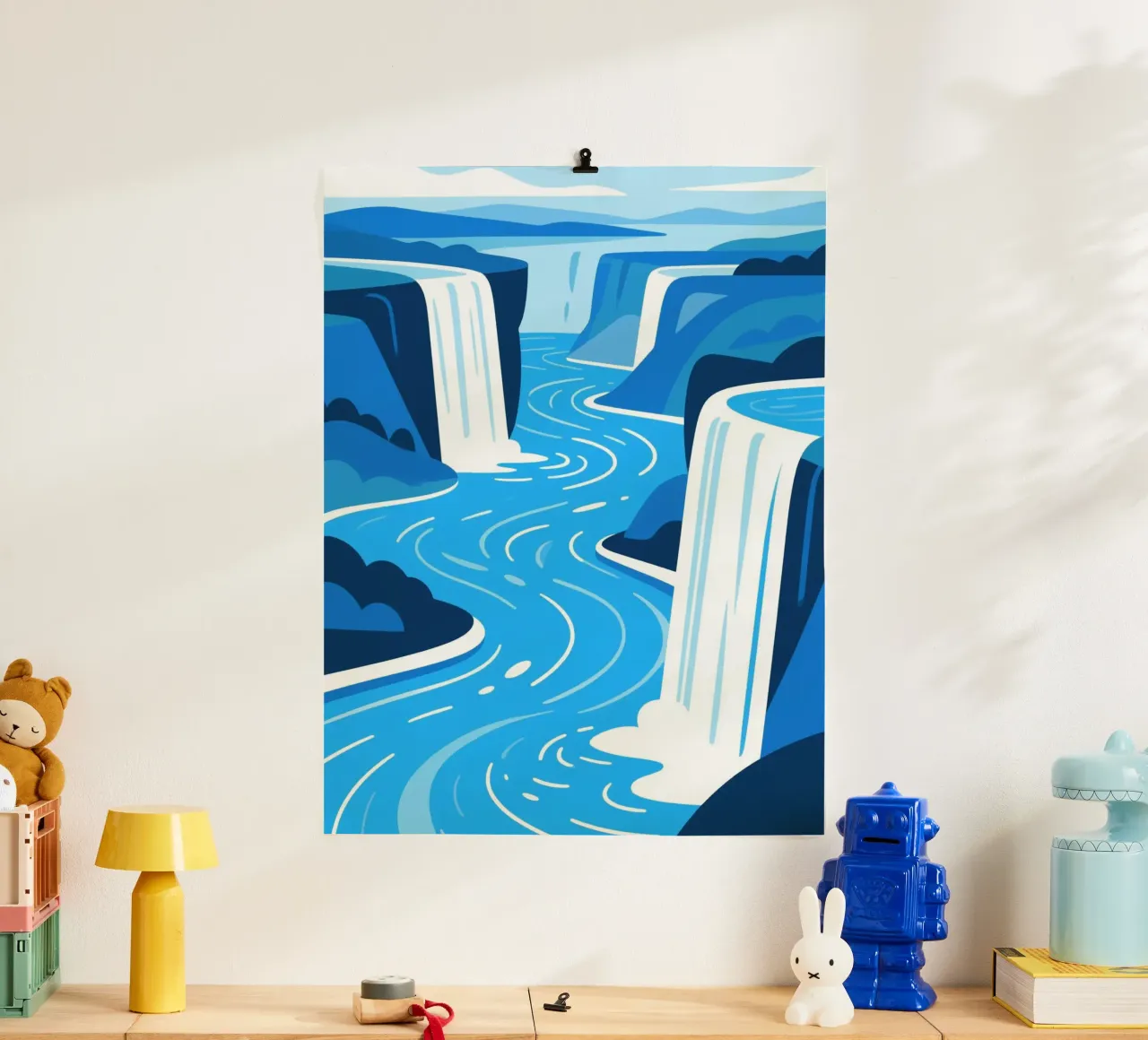 Cascata blu poster da knowledge