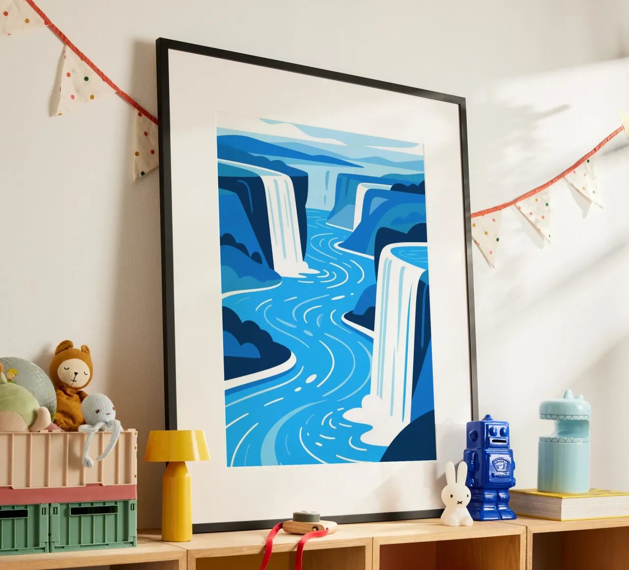 Cascata blu poster da knowledge