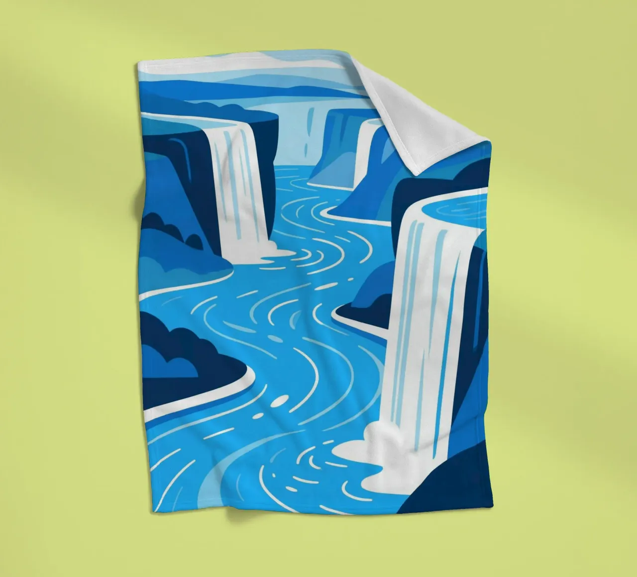 Cascata blu coperta in pile da knowledge