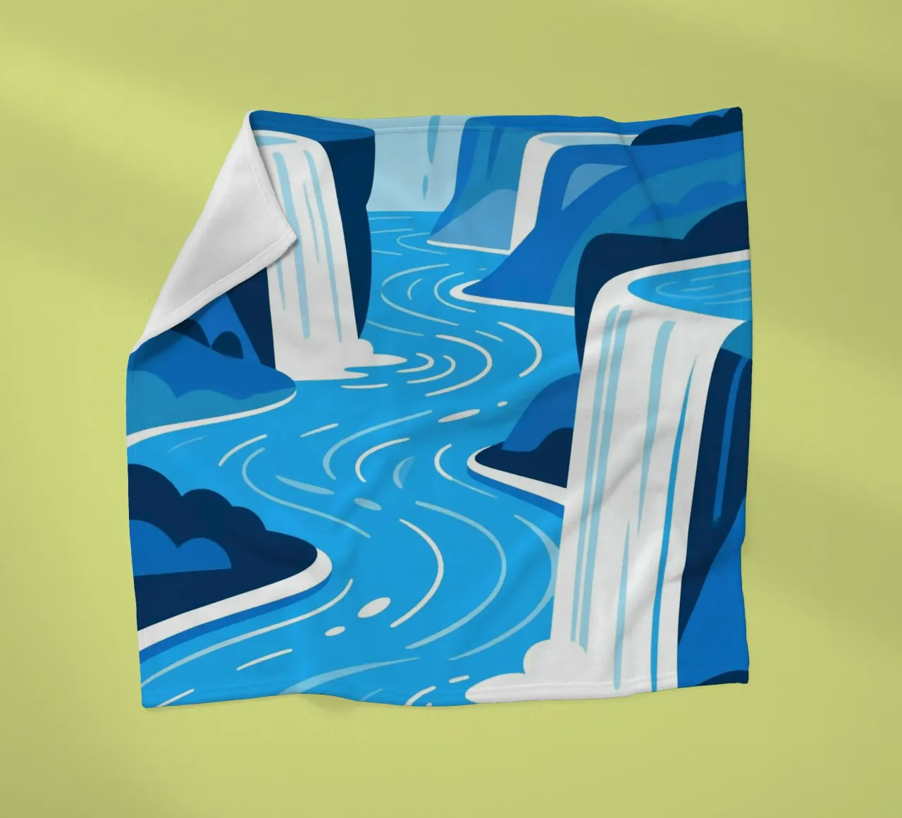 Cascata blu coperta in pile da knowledge