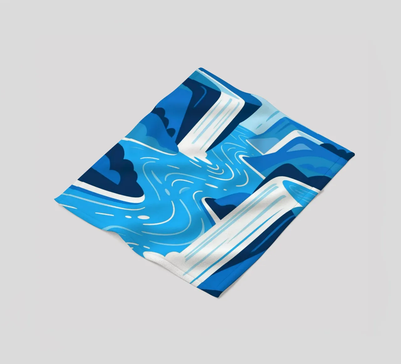 Cascata blu coperta in pile da knowledge