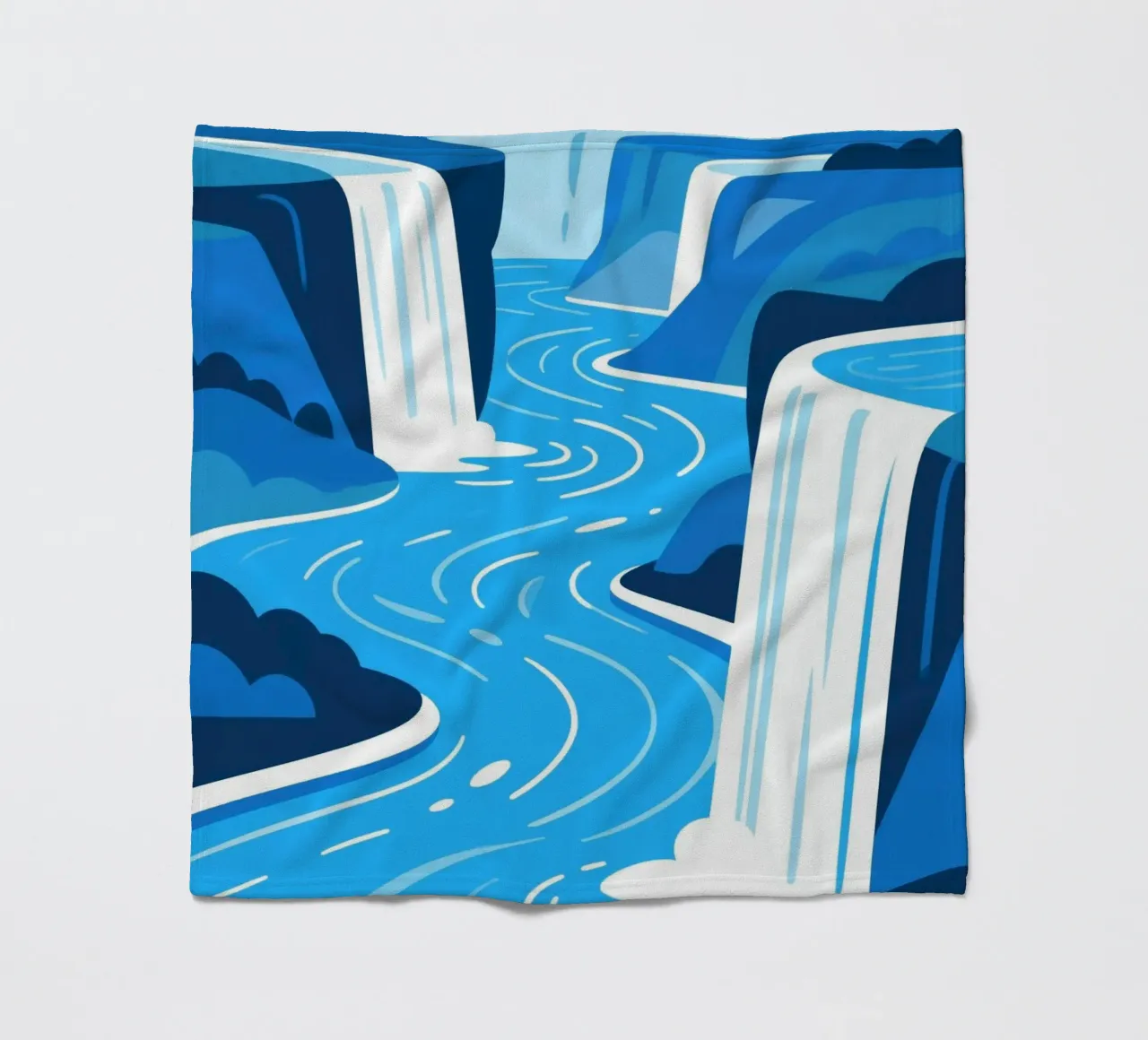 Cascata blu coperta in pile da knowledge