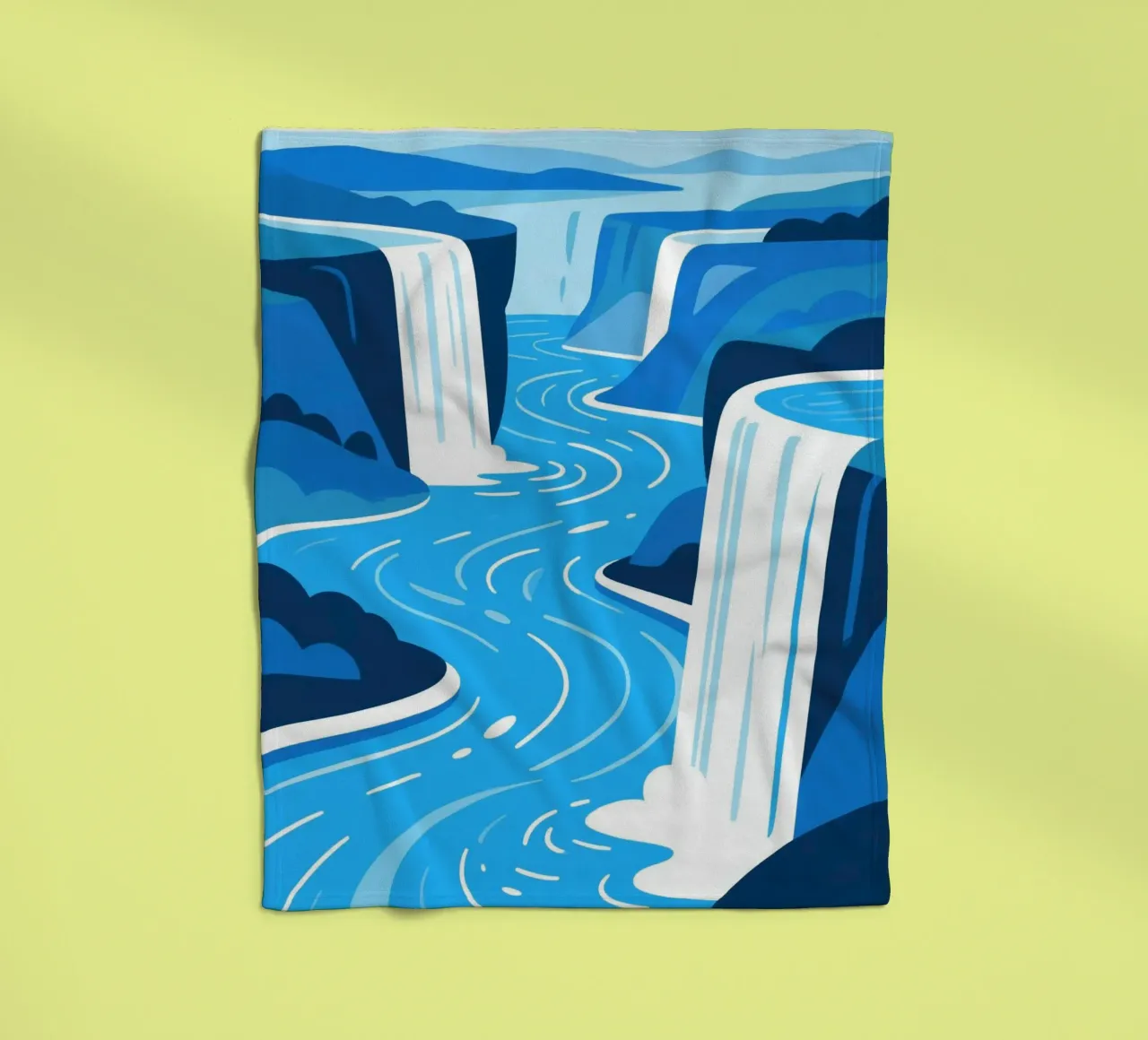 Cascata blu coperta in pile da knowledge