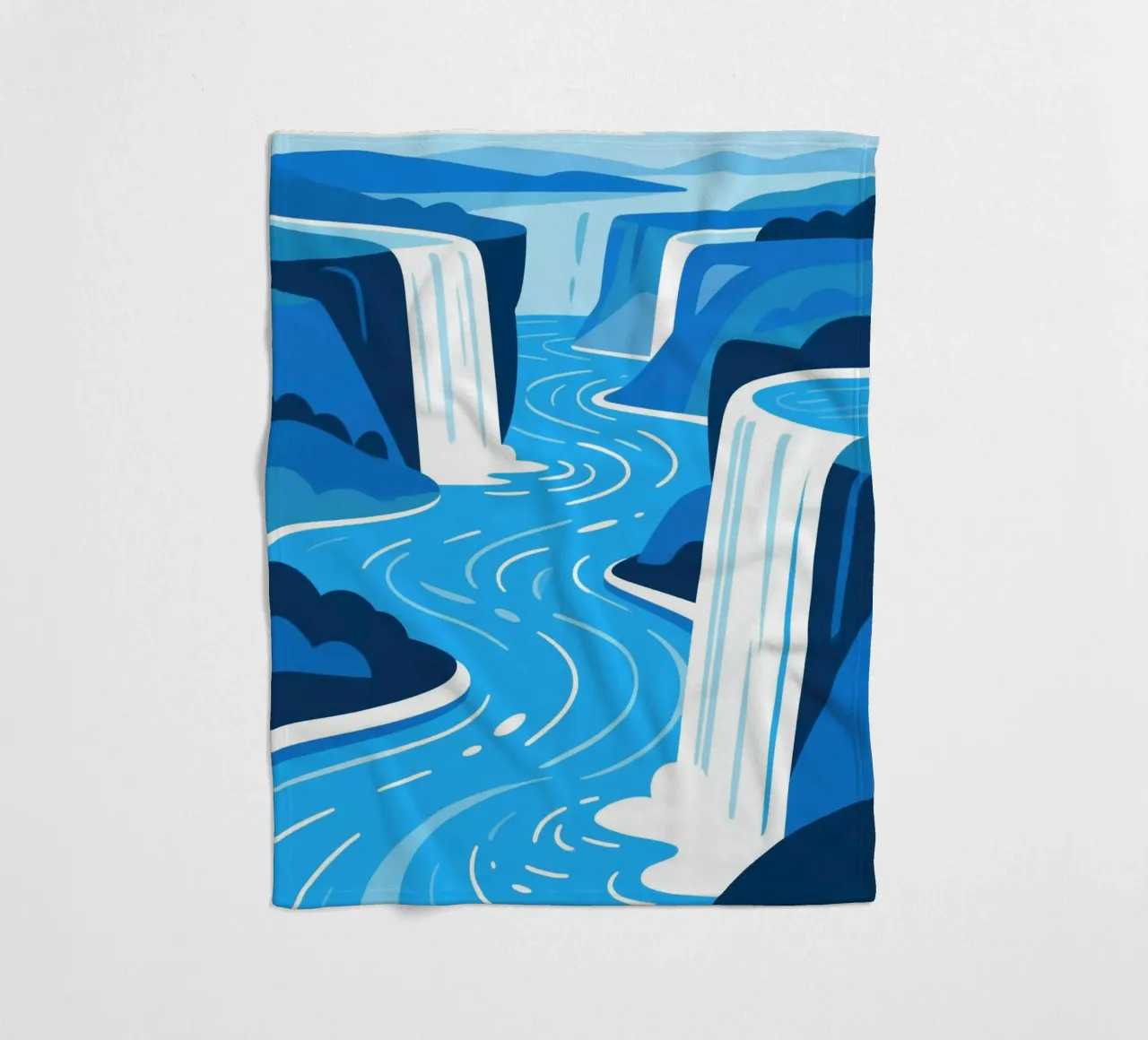 Cascata blu coperta in pile da knowledge