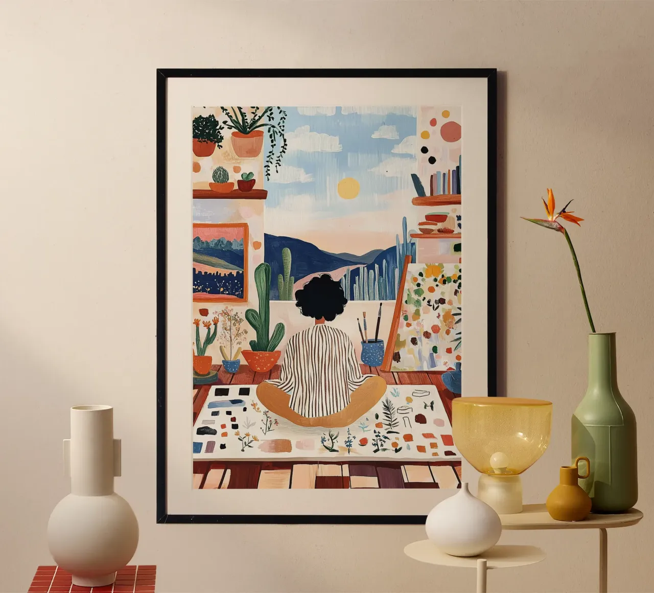 Creative Studio Desert View Art Print, Maximalist Meditation (Méditation maximaliste) hahnemühle de dawnthesea