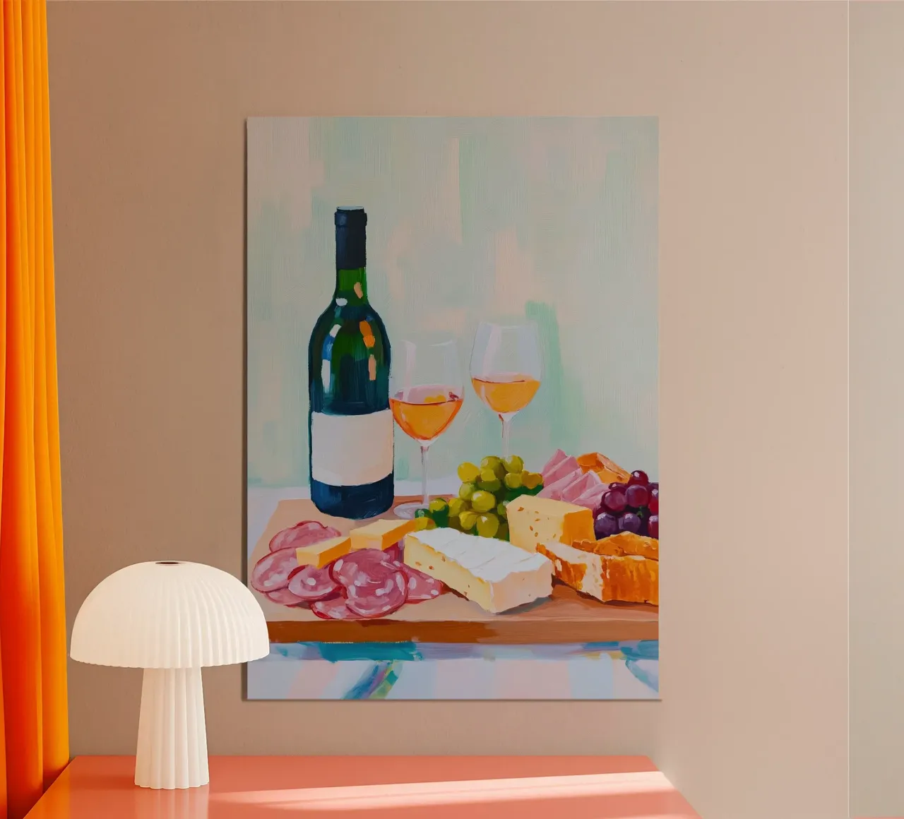 Sofisticata natura morta di vino e salumi ad Impasto carta hahnemühle da dawnthesea