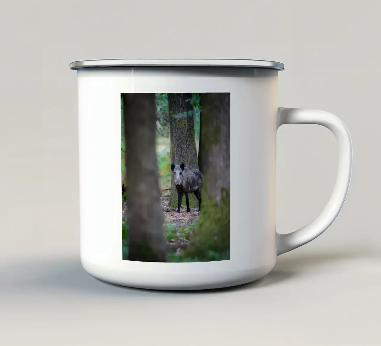 Cinghiale tazza in smalto da Tom's Wildlife