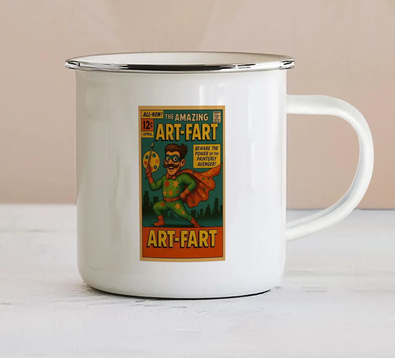 ART-FART - Fresh Supes On The Block tazza in smalto da Vintage Van Gogh