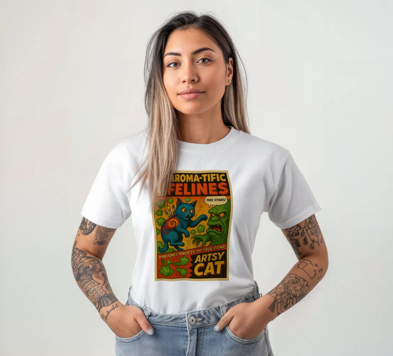 ARTSY CAT - Fresh Supes On The Block t-shirt da Vintage Van Gogh