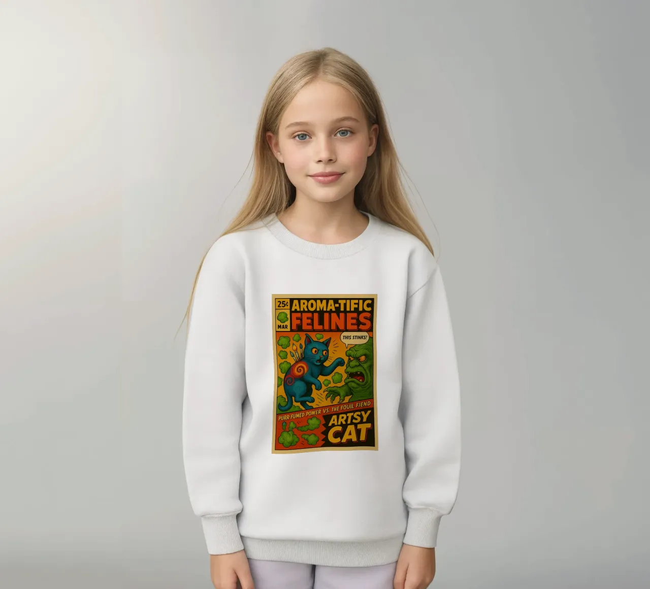 ARTSY CAT - Fresh Supes On The Block felpa bambino da Vintage Van Gogh