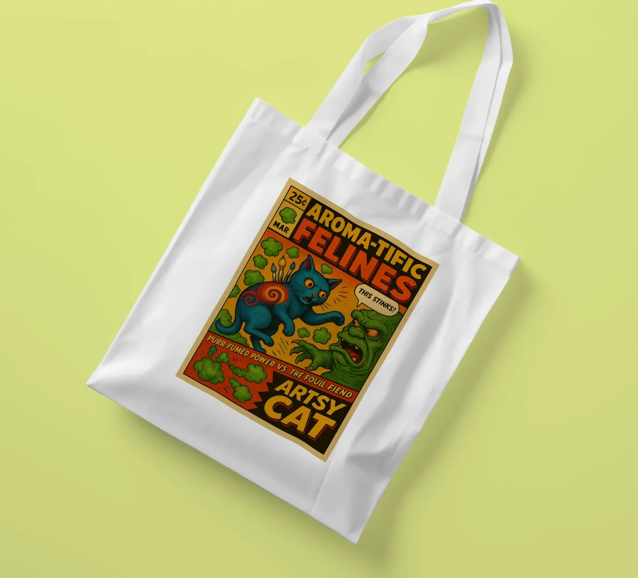 ARTSY CAT - Fresh Supes On The Block borsa in juta da Vintage Van Gogh