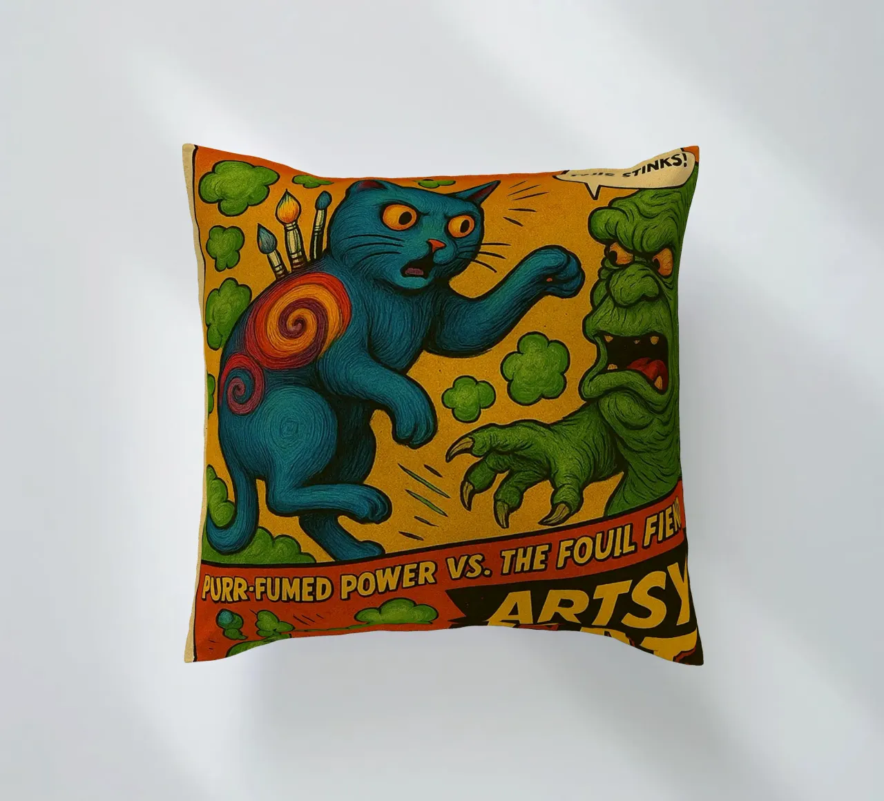 ARTSY CAT - Fresh Supes On The Block cuscino da Vintage Van Gogh