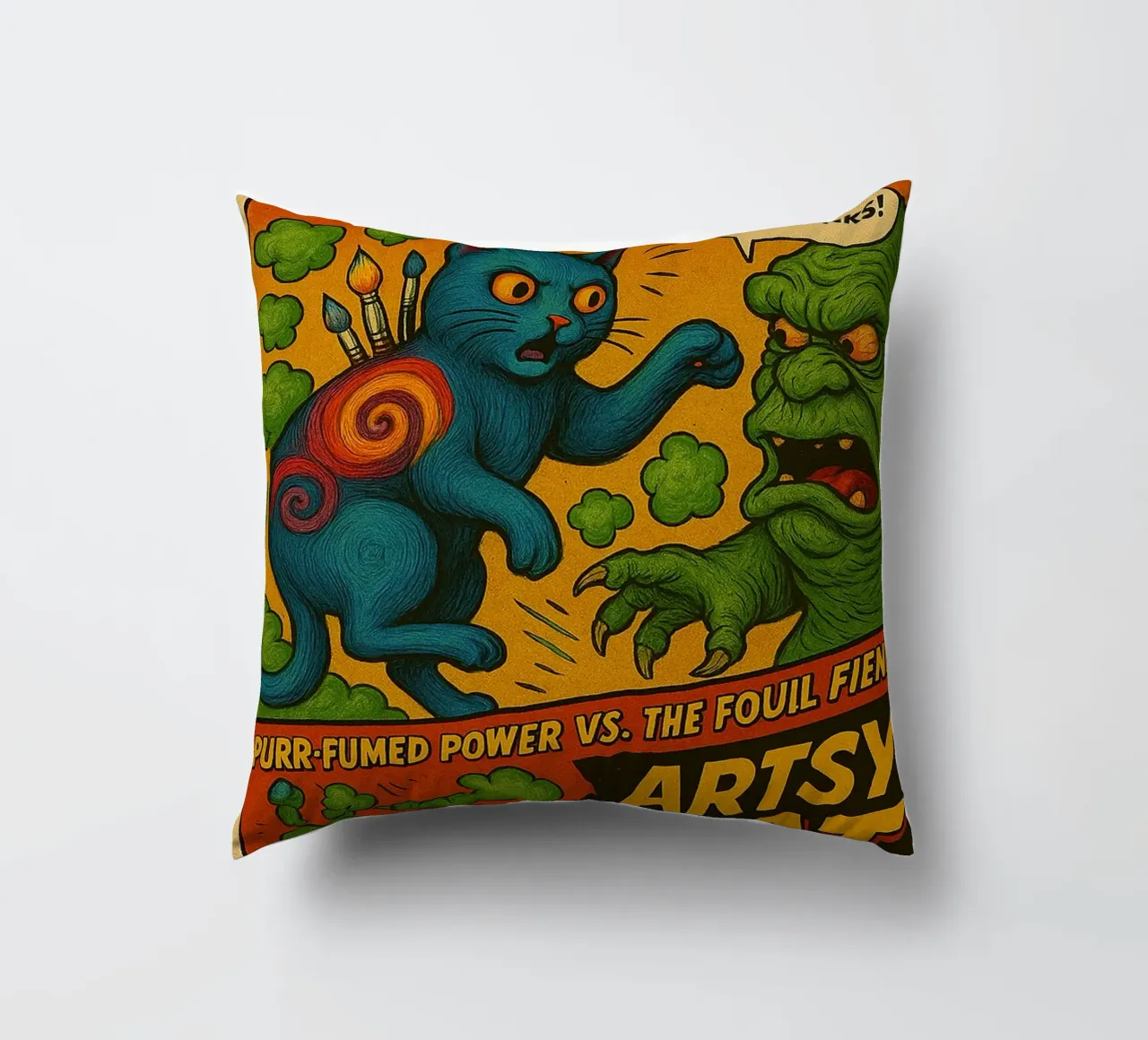 ARTSY CAT - Fresh Supes On The Block cuscino da Vintage Van Gogh
