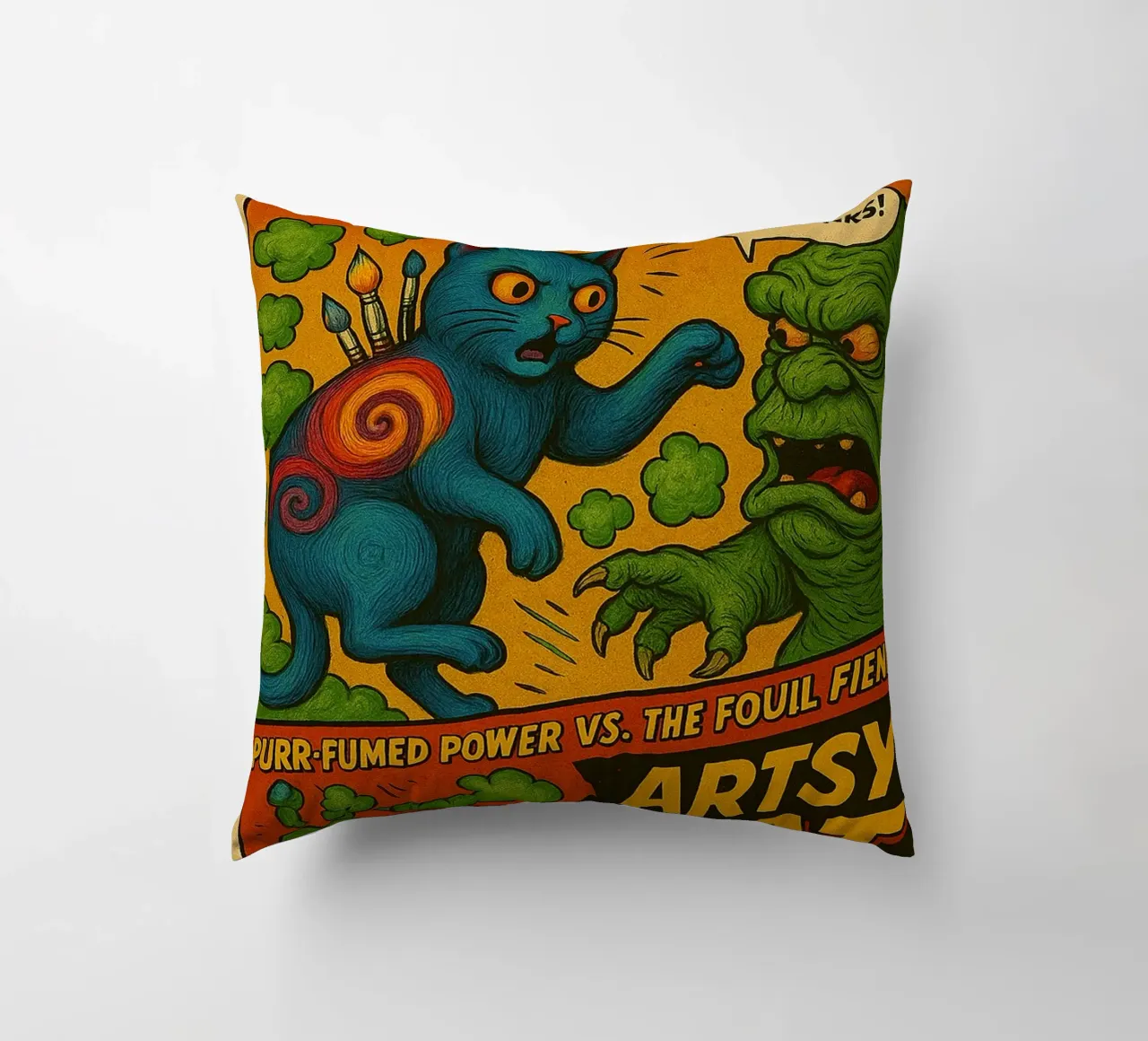 ARTSY CAT - Fresh Supes On The Block cuscino da Vintage Van Gogh