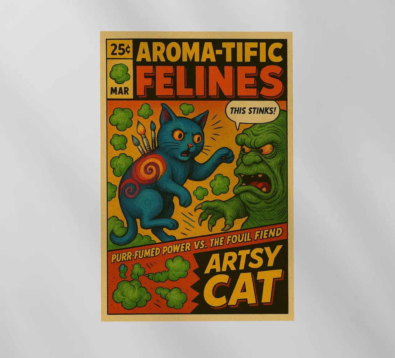 ARTSY CAT - Fresh Supes On The Block pellicola backlit da Vintage Van Gogh