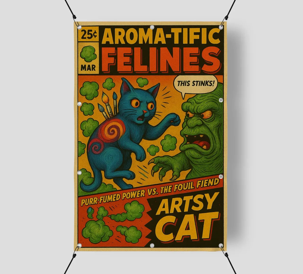 ARTSY CAT - Fresh Supes On The Block telo in pvc da Vintage Van Gogh