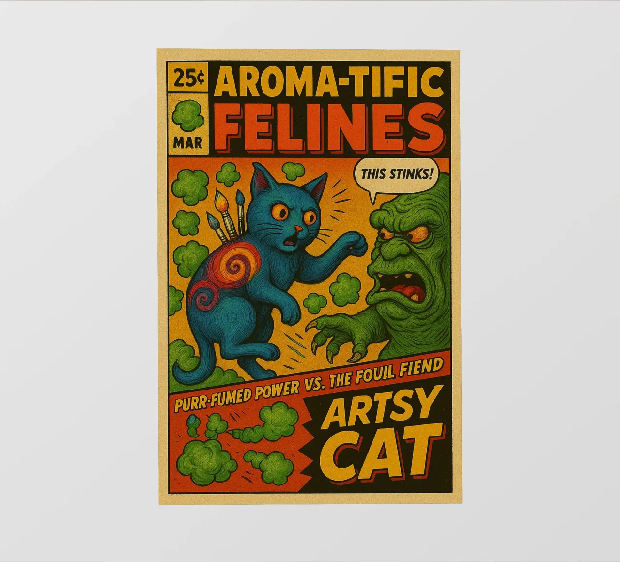 ARTSY CAT - Fresh Supes On The Block telo in pvc da Vintage Van Gogh