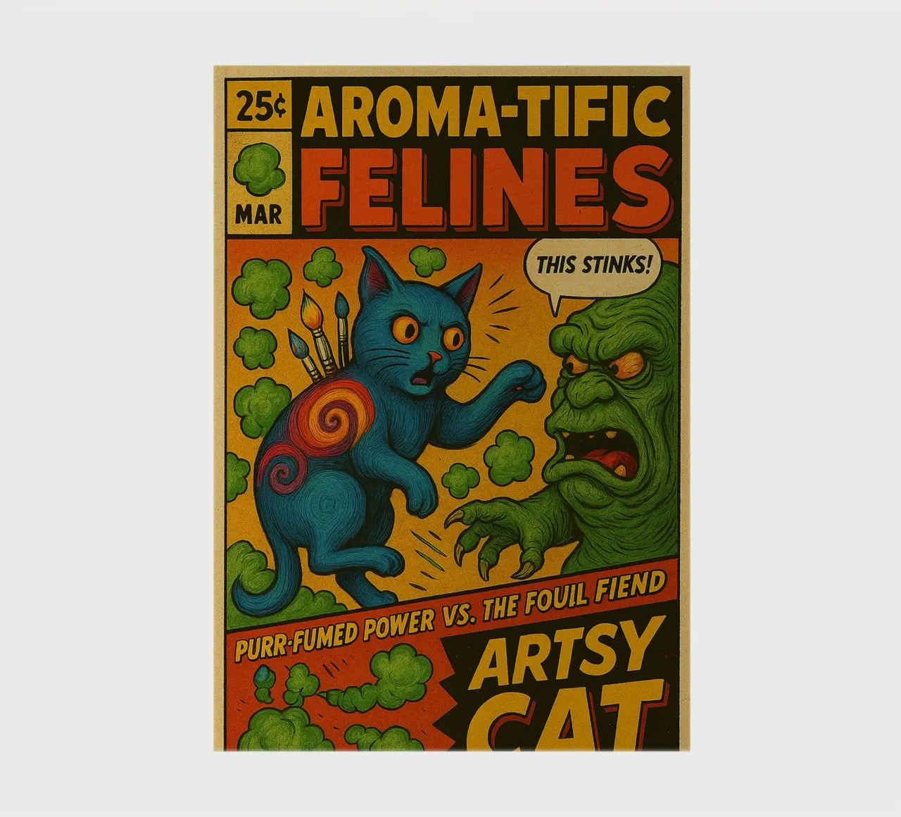 ARTSY CAT - Fresh Supes On The Block notebook by Vintage Van Gogh